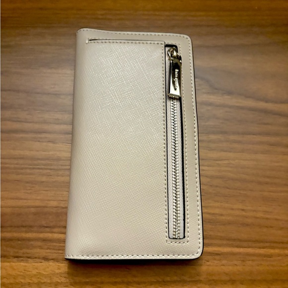 Kate Spade Canvas Long Wallet Tan/Black In Classic Style - Picture 4 of 4